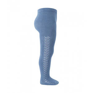 Warm Openwork Tights: Openwork Side Warm Tights French Blue