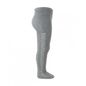 Warm Openwork Tights: Openwork Side Warm Tights Charcoal
