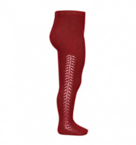 Warm Openwork Tights: Openwork Side Warm Tights Ruby