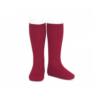 Ribbed Socks Cherry Red