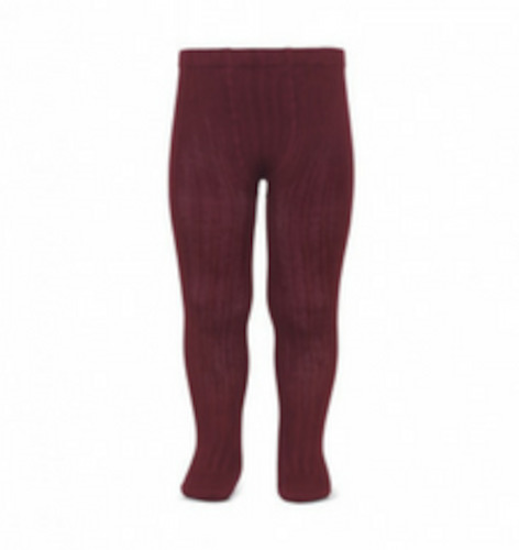 Ribbed Tights: Garnet Ribbed Tights