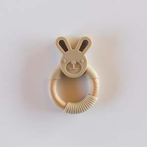 Wooden Toys: Linen Rabbit Teether