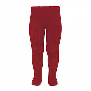 Cherry Red Ribbed Tights *Last One Left* Size 6 Years
