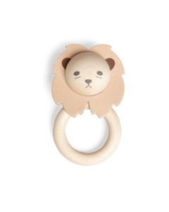 Garbo & Friends Teether Lion - Wood and Leather