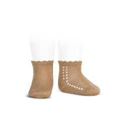 Socks Tights: Condor Short Lace Socks Camel