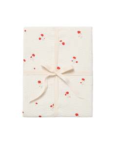 Bedding: Garbo&Friends Seersucker Fitted Sheet Single Poppy