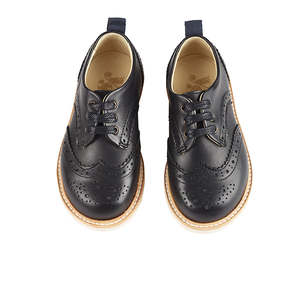 Young Soles Brando Black Leather Brogue Shoes