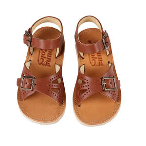 Young Soles Pearl Leather Sandal Chestnut