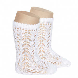 Lace Socks Collection: Condor Long Lace Socks White