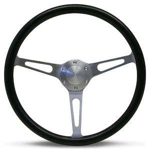 Steering Wheel Poly 15" Classic Brushed Alloy Slotted