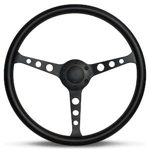 Steering Wheel Poly 15" ADR Classic Black Alloy With Holes