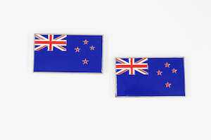 New Zealand Enamel Badges - Pair