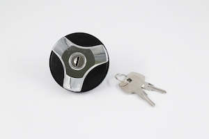 Fuel Caps: Tex Locking Fuel Cap - Chrome/Black - Jaguar