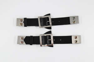Leather Bonnet Straps - Black