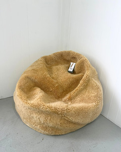 Sand Curly Wool Bean Bag