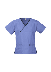 Products: Ladies Contrast Crossover Scrubs Top – CUS Classic Uniforms & Sportswear
