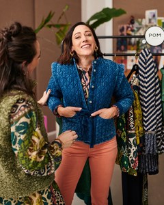 Products: Pom Amsterdam- Jacket- Padded Indigo Blue - Classique Boutique