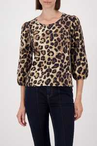 Products: Monari-Leo Print Allover Sweater shirt-Cinnamon - Classique Boutique