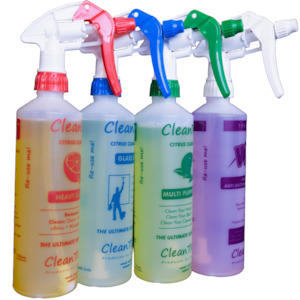 Sanitise And Deodourise And Remove Odour: Spray Bottles (set of 4): Heavy Duty Cleaner + Glass Cleaner + Multi Purpose Cleaner + Virosan Sanitiser De-Odouriser