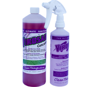 Cleaning On Sale: Virosan Sanitiser Deodoriser Concentrate 1 Litre + Virosan Spray Bottle (rtu)