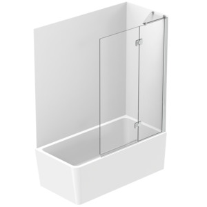 Baths And Bath Tubs Nz: Varo Back to Wall Platinum Panel Acrylic Wall Shower over Bath