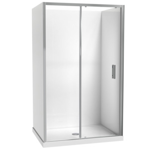Products: Cezanne Rectangle 3 Sided Sliding Door Acrylic Flat Wall Shower