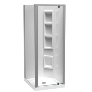 Acrylic Wall Showers: Sierra Rectangle 2 Sided Pivot Door Acrylic Wall Shower