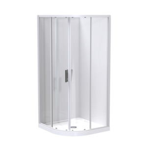 Acrylic Wall Showers: Luna Round 2 Sided Sliding Door Shower