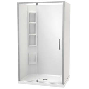Acrylic Wall Showers: Millennium Rectangle 3 Sided Pivot Door Acrylic Wall Shower