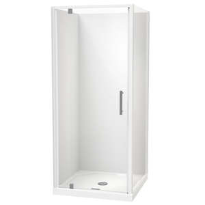 Millennium Square 2 Sided Pivot Door Acrylic Wall Shower