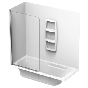 Acrylic Shower Over Baths: Matisse Swing Panel Acrylic Wall Shower over Bath