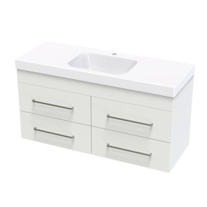 Cashmere Collection: Cashmere Bolero 1200 4 Drawer Wall Vanity