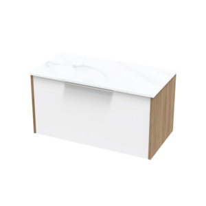 Nikau Collection: Nikau Pro Arctic 900 Single Drawer Two Tone Wall Vanity