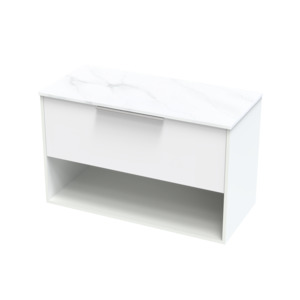 Nikau Collection: Nikau Pro Arctic 1000 Drawer Open Wall Vanity