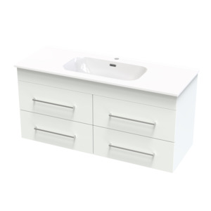 Cashmere 4 Drawer: Cashmere Aura 1200 4 Drawer Wall Vanity