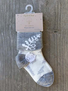 Childrenswear: Baby Fern Merino Infants Socks