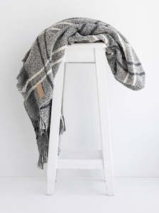 Masterweave: Wool Window Check Twill Throw by Masterweave