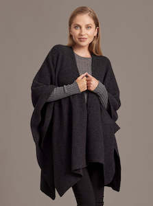 Possum And Merino Knitwear: Cape with Button detailing in Possum Merino