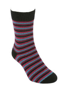 Possum Merino Multi Stripe Socks By Lothlorian
