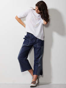 Denim: Denim Panelled Pants