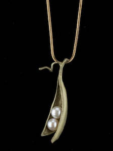 Michael Michaud: Michael Michaud Pea Pod Pendant - 2 Pearls