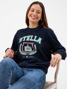 Navy Retro College Classic Sweatshirt