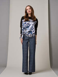 Shirts And Tops: Greenwich Tee in Black Multi
