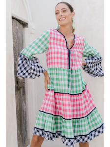 Scout Linen Dress in Treviso Checks