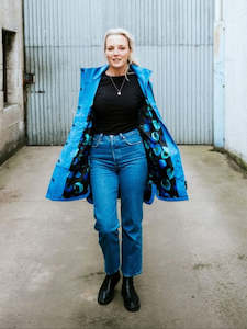 Billie Rain Coat - Imperial Blue/Night Bloom