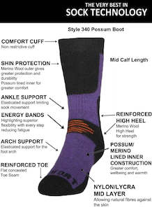 Possum Merino Boot Socks