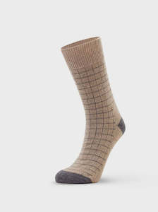 Grid Possum Merino Socks