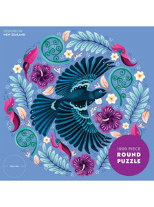 Tuneful Tui Round Jigsaw Puzzle