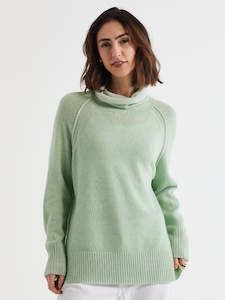 Ls And Co: Two-Tone Rollneck in Peppermint