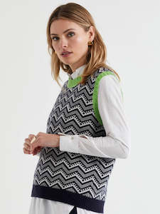 Cotton Vest in Navy